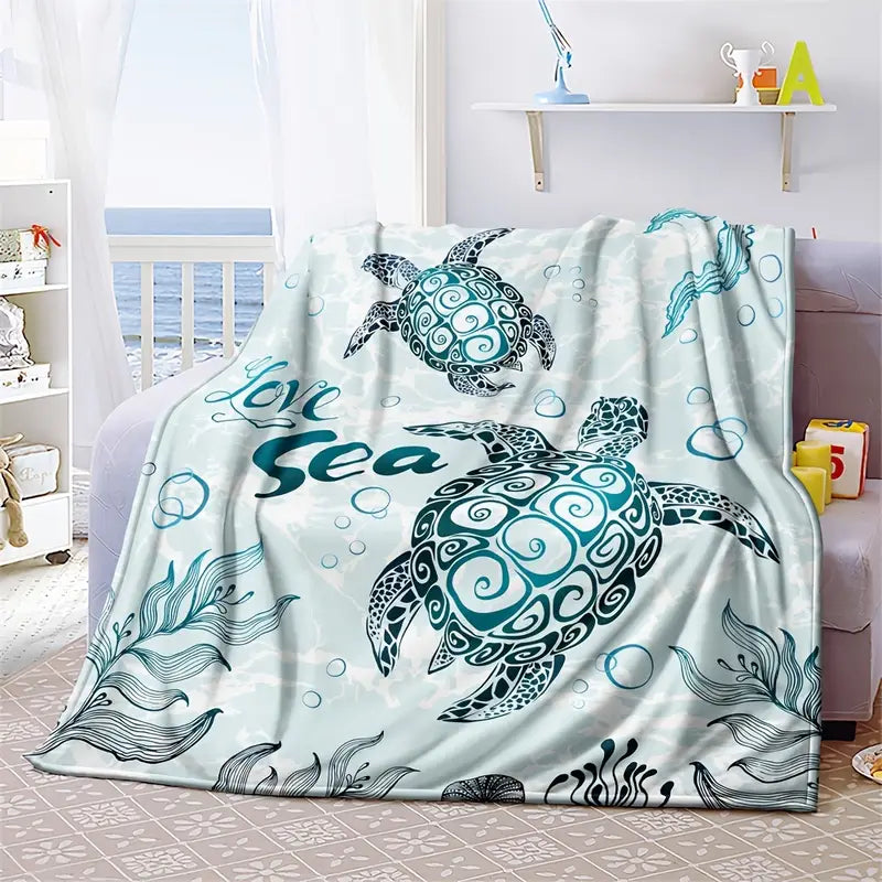 Cozy & Cute Sea Turtle - Beautiful Sea Turtle Blanket