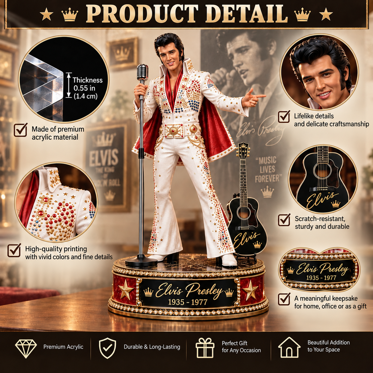 Elvis Presley Rock ’n’ Roll Legend – Collectible Acrylic Plaque