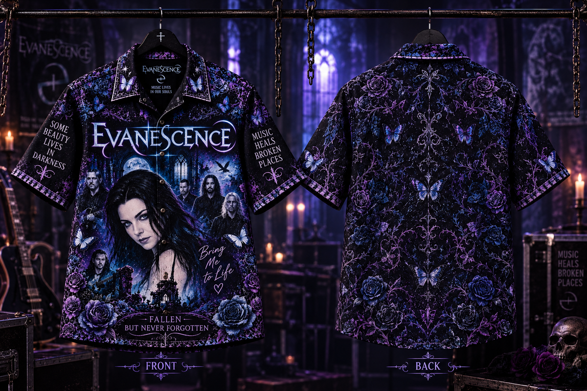 Evanescence Hawaiian Shirt – Fallen Gothic Rock Music Fan Gift