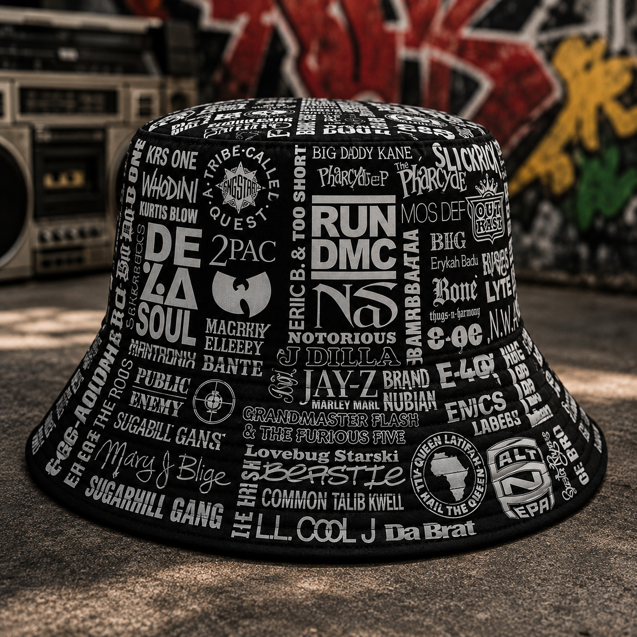 Classic Golden 80’s & 90’s Hip Hop All Over Bucket Hat Version 2