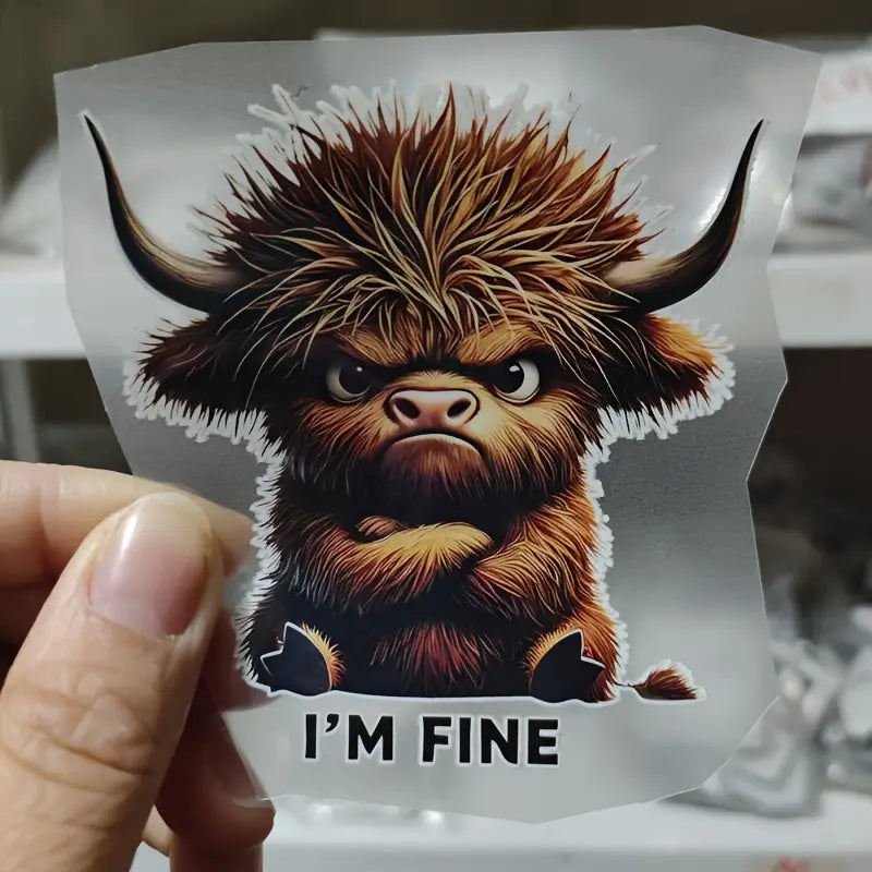 I'M FINE - Cow Sticker