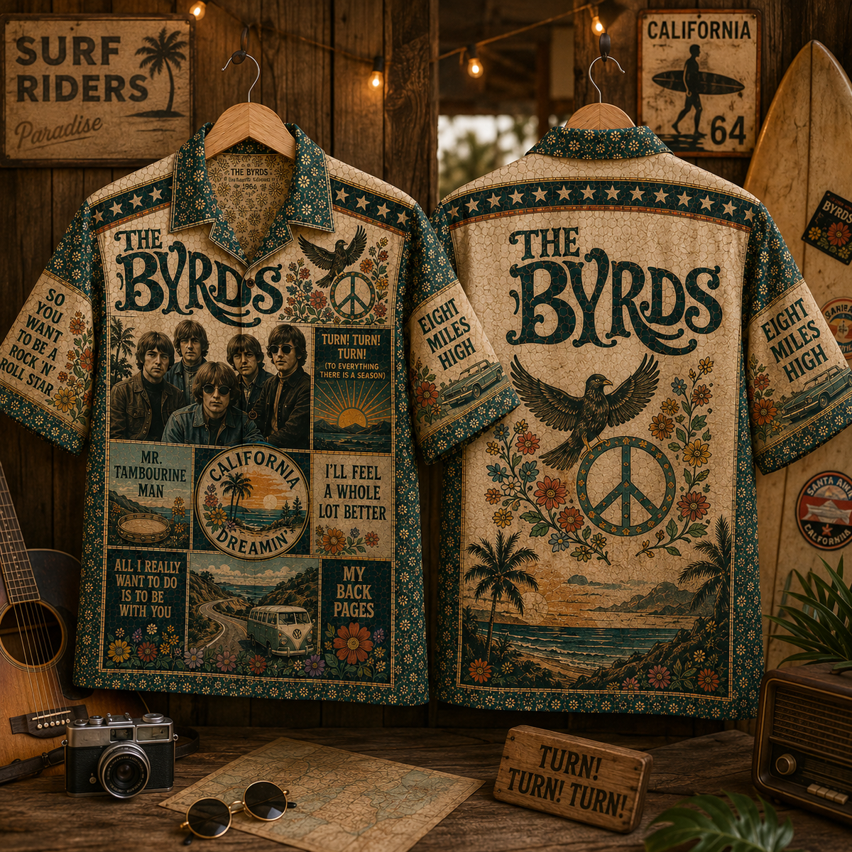 The Byrds Hawaiian Shirt - Vintage Music Fan Gift