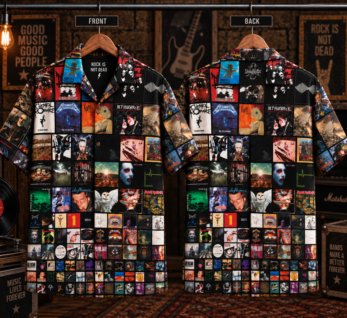 Rock Metal Album Hawaiian Shirt - Vintage Music Fan Gift