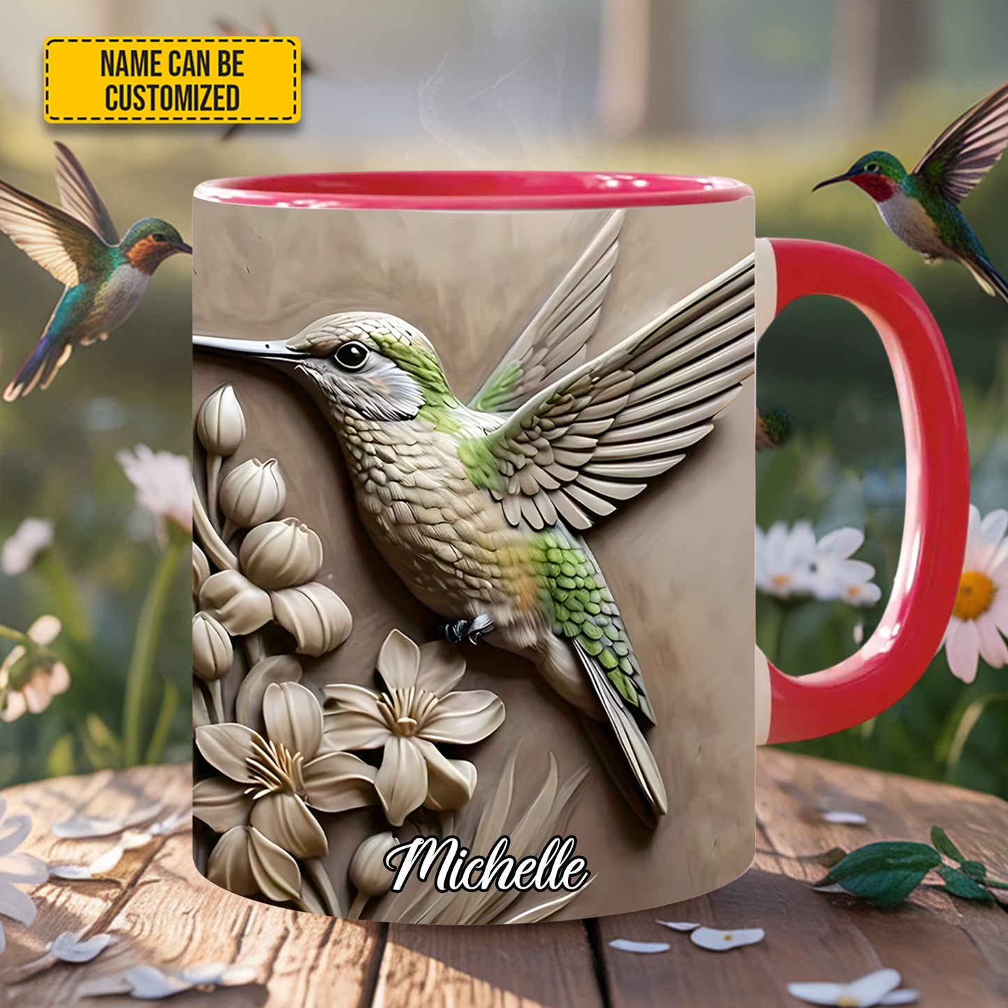 Hummingbird Accent Mug - Personalized Accent Mug