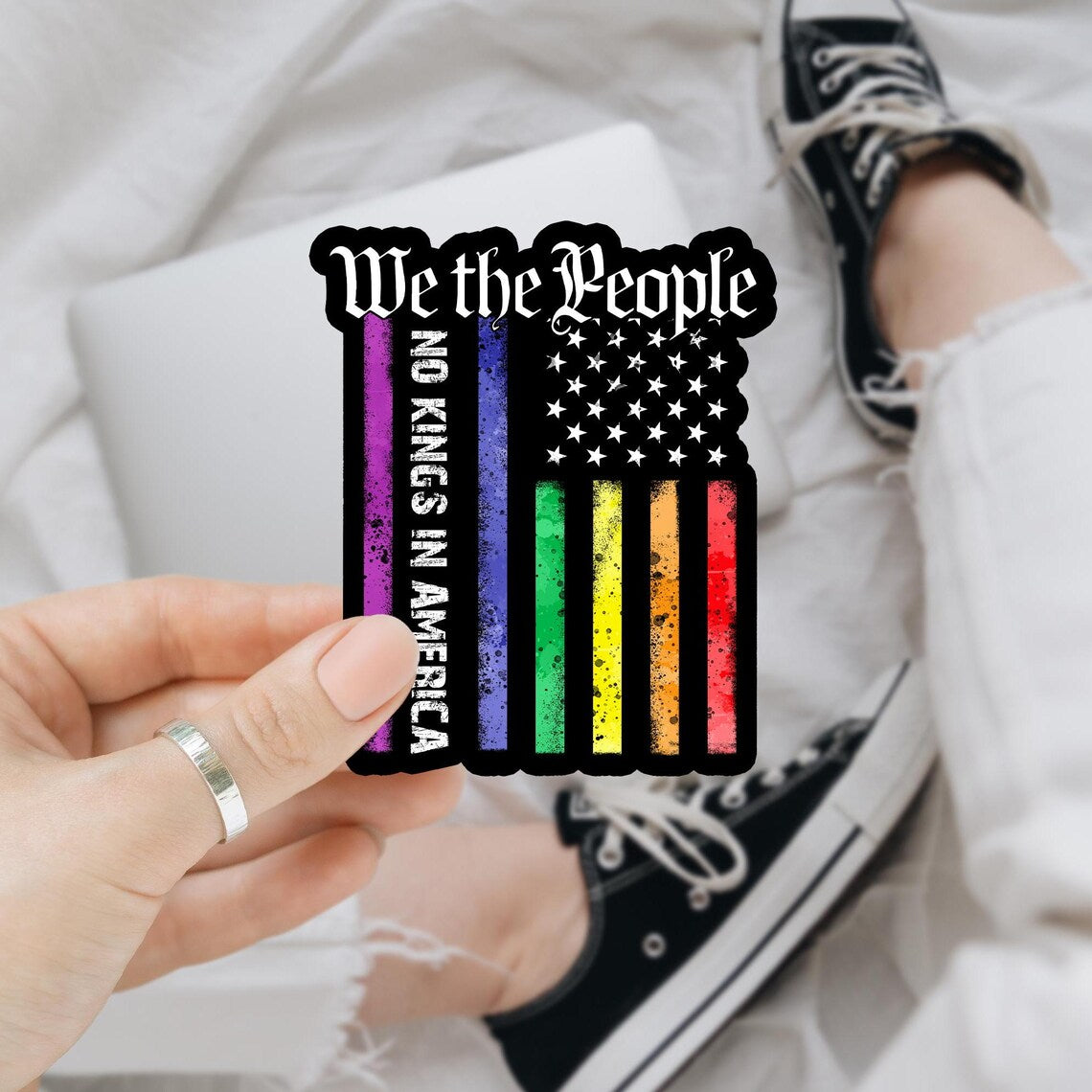 We The People No Kings In America - LGBT Sticker