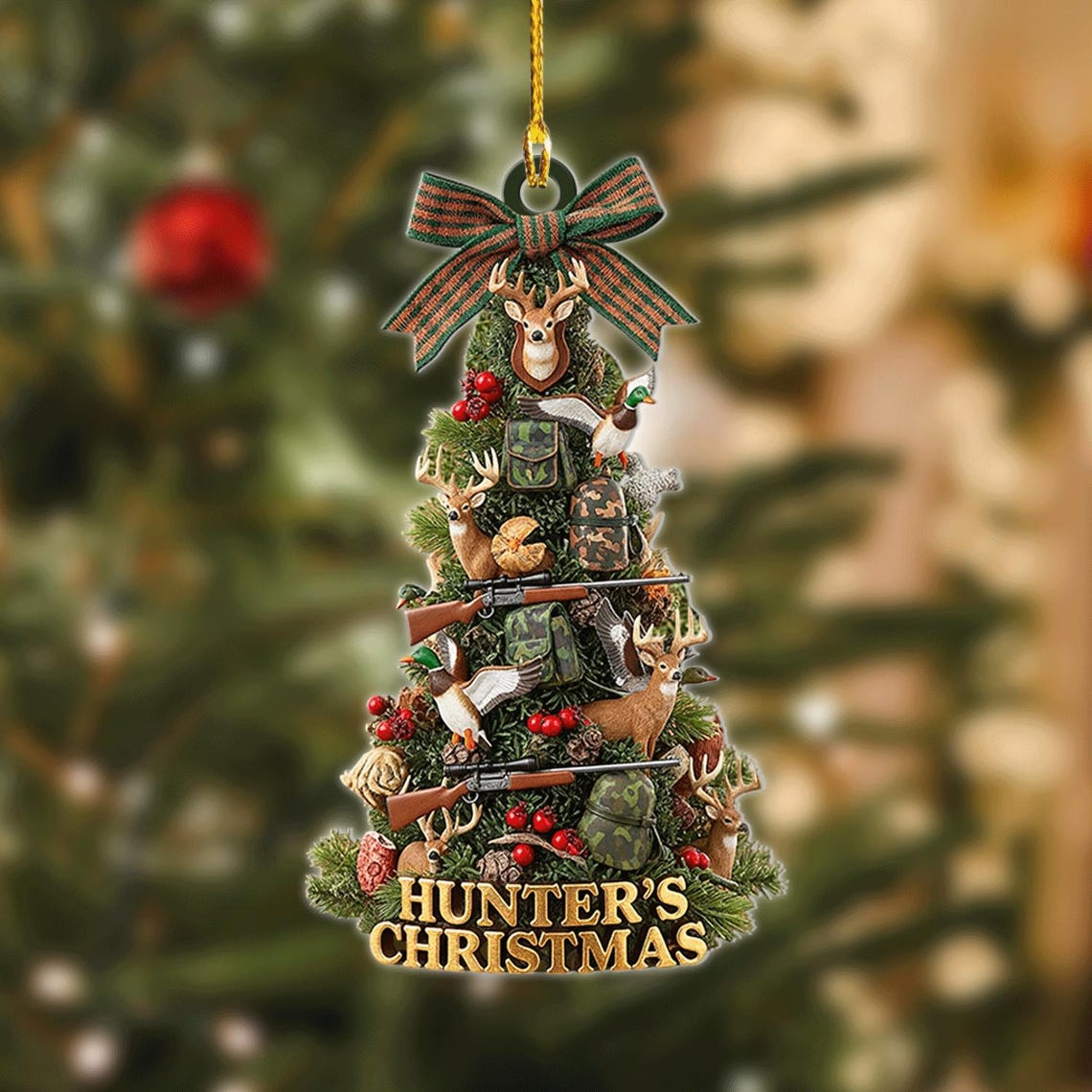 Personalized Hunter’s Christmas Tree Ornament