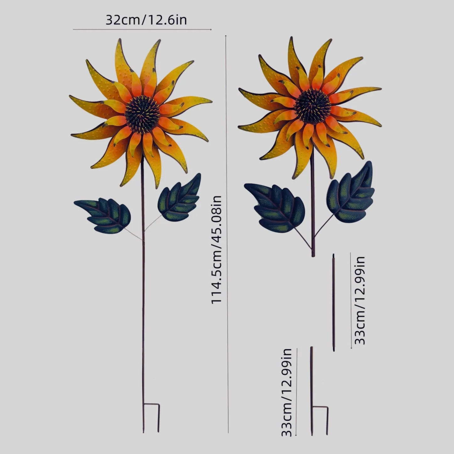 Sunflower Windmill | Kinetic Windmill | Kinetic Sculpture | Rural Garden Wind Spinner | Sunflower Garden Decoration
