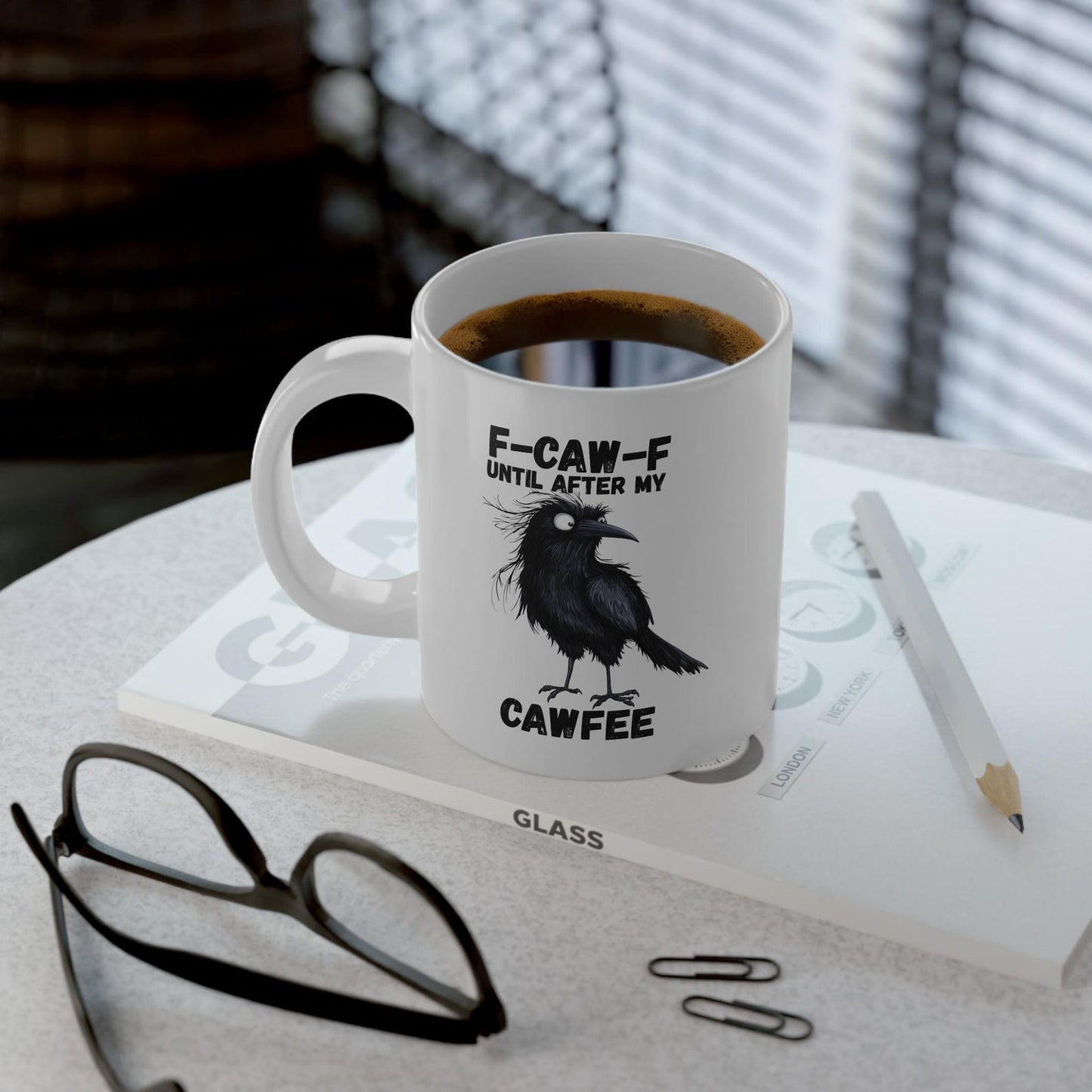 F-caw-f Crow Jumbo Mug Crow Perfect for Coffee Lover Black Bird Lovers