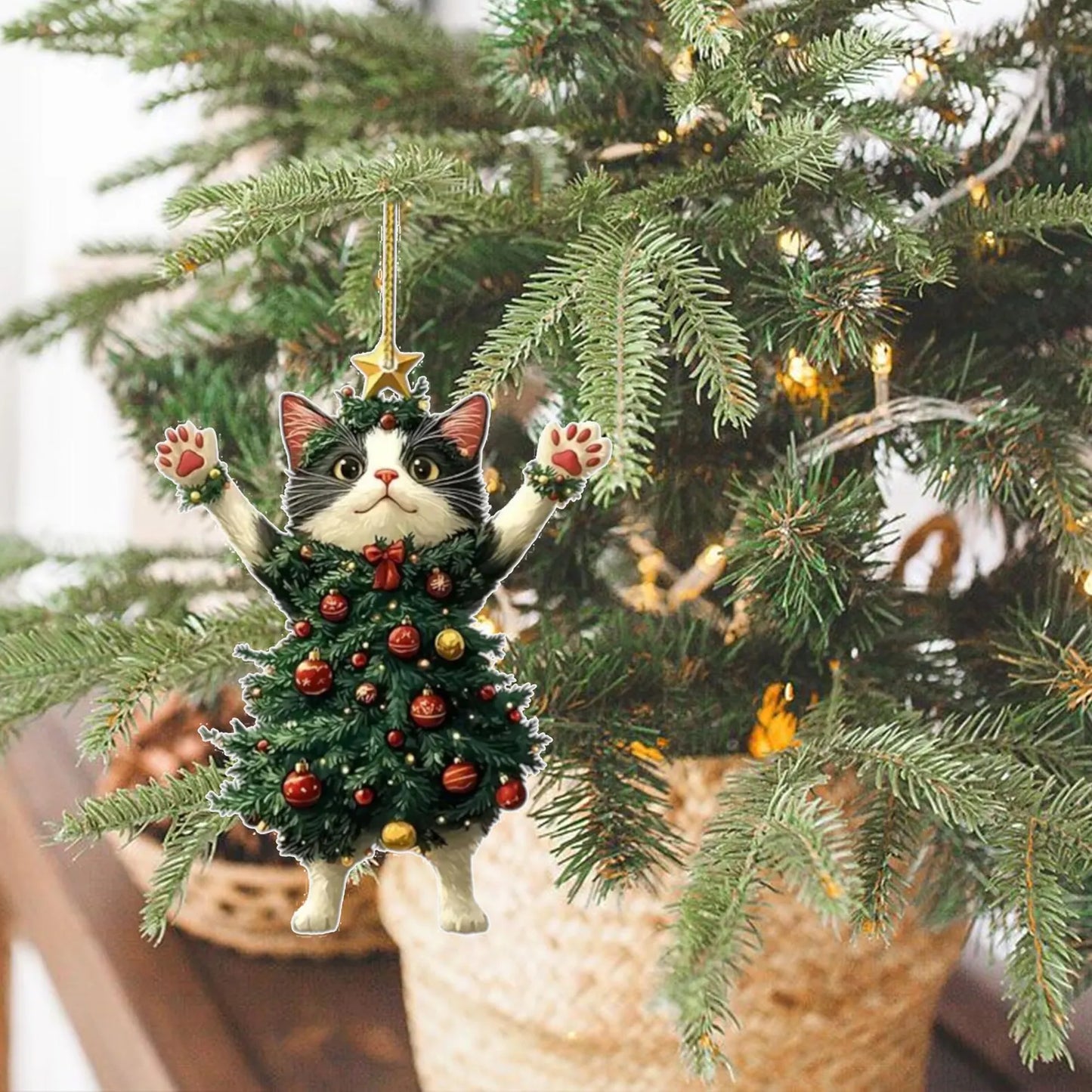 Cute Cat Christmas Ornament - Funny Holiday Pet Gift