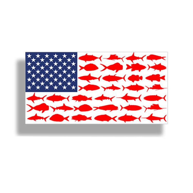 USA Fish American Flag Sticker
