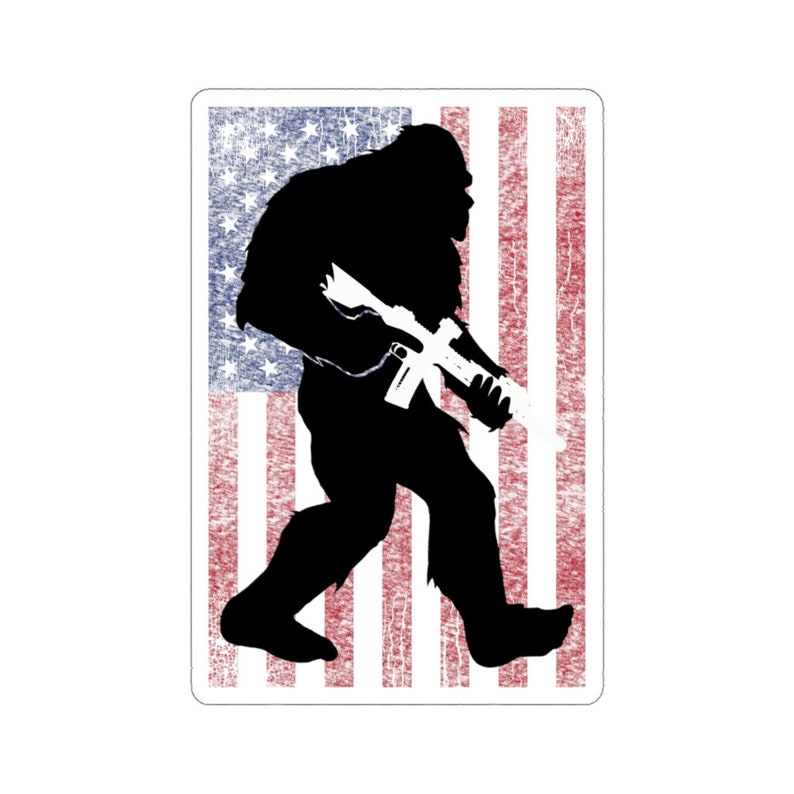 Bigfoot American Flag Sticker