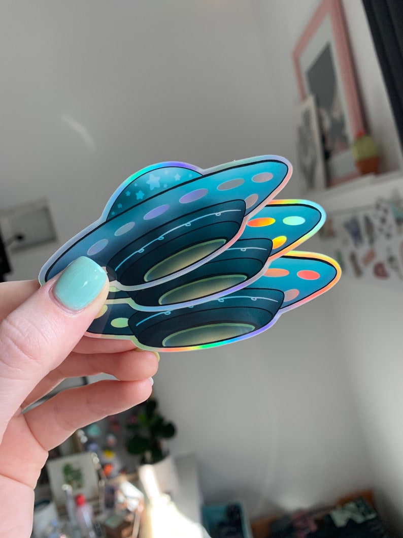 Holographic UFO Sticker