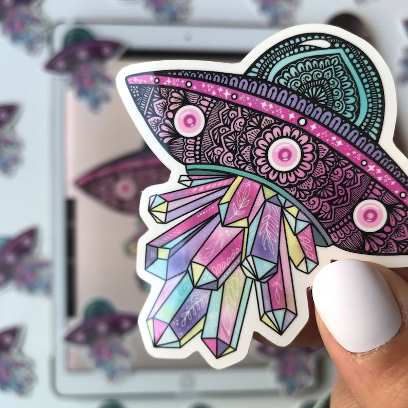 Mandala UFO Sticker
