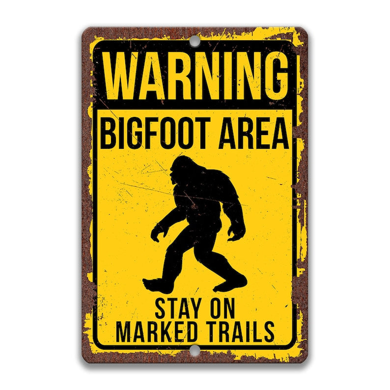 Bigfoot Sign, Cryptozoology, Cryptid Gift Metal Sign