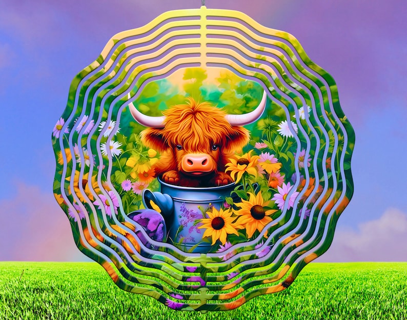 Personalized Baby Cow Wind Spinner