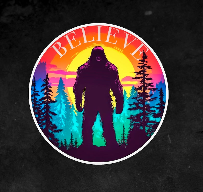 Bigfoot Believe Waterproof Stickers