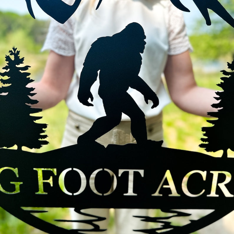 Personalized Bigfoot Metal Sign