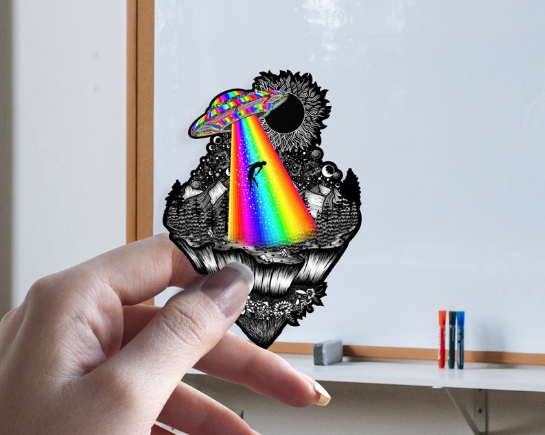 Alien Abduction - Alien UFO Sticker