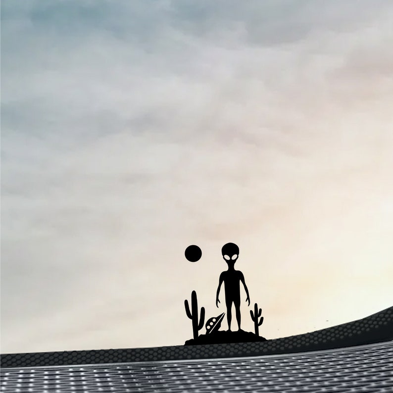 Alien UFO Crash Desert Sticker