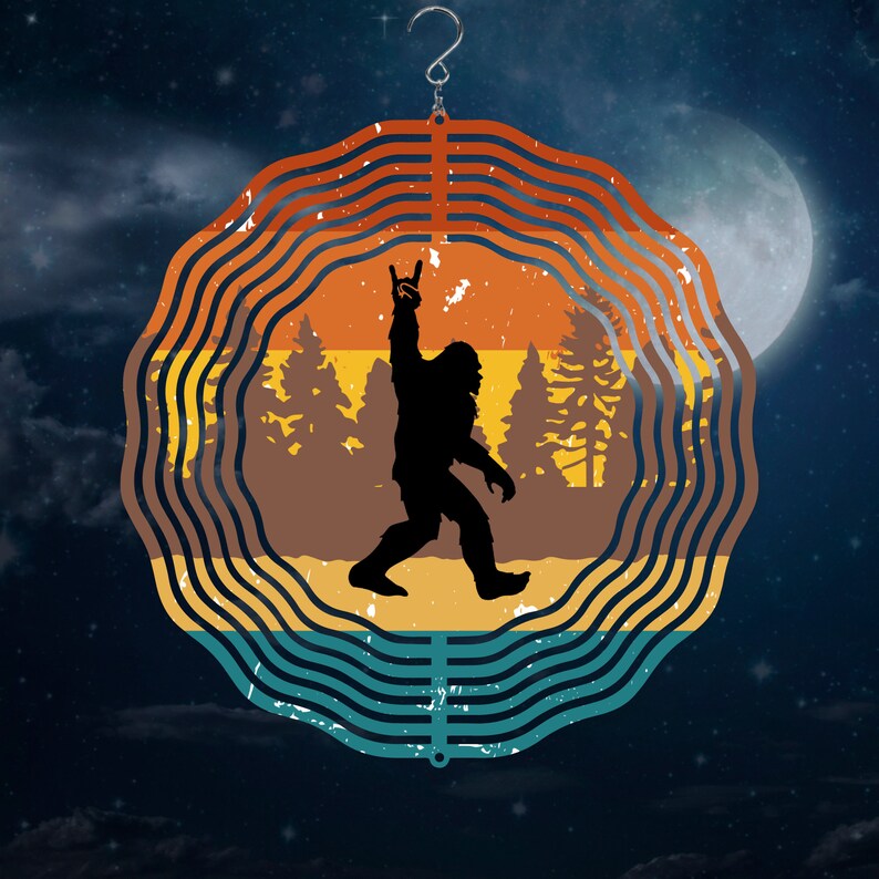 Personalized Bigfoot Camping Wind Spinner