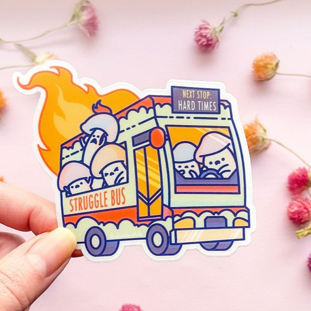 Cute Mushrooms Clear Vinyl Sticker