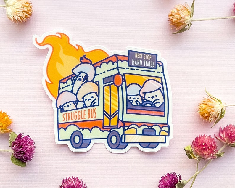 Cute Mushrooms Clear Vinyl Sticker