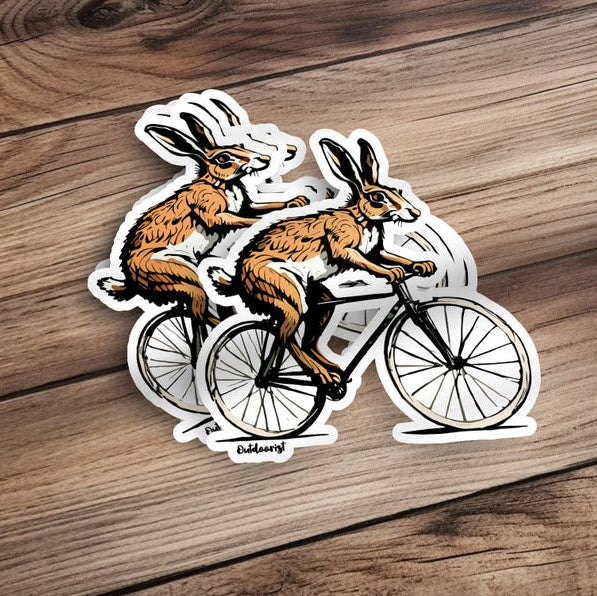 Rabbit on Bicycle Sticker