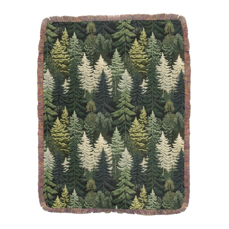 Green Tree Forest Throw Blanket