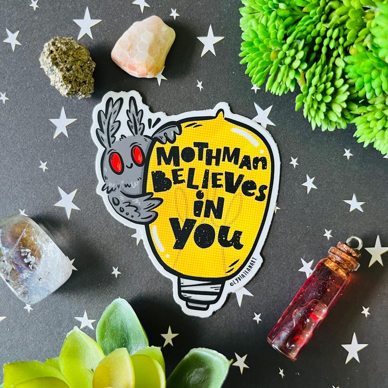Mothman Believes In You Sticker