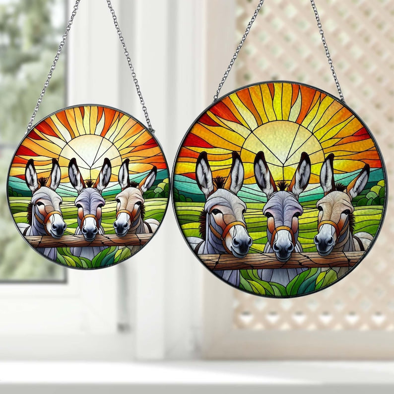 Donkey Stained Glass Suncatcher