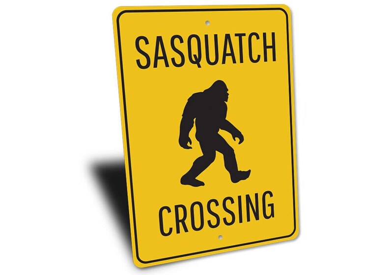 Sasquatch Sign, Sasquatch Crossings Metal Sign