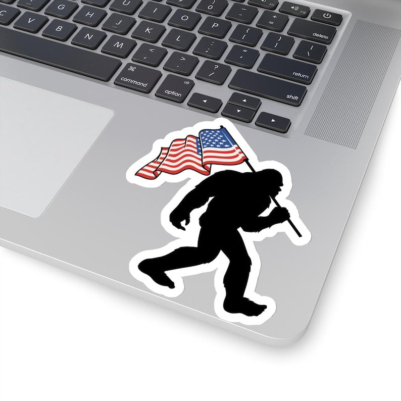 Bigfoot American Flag Sticker