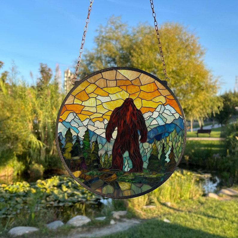 The Sasquatch Stained Glass Suncatcher