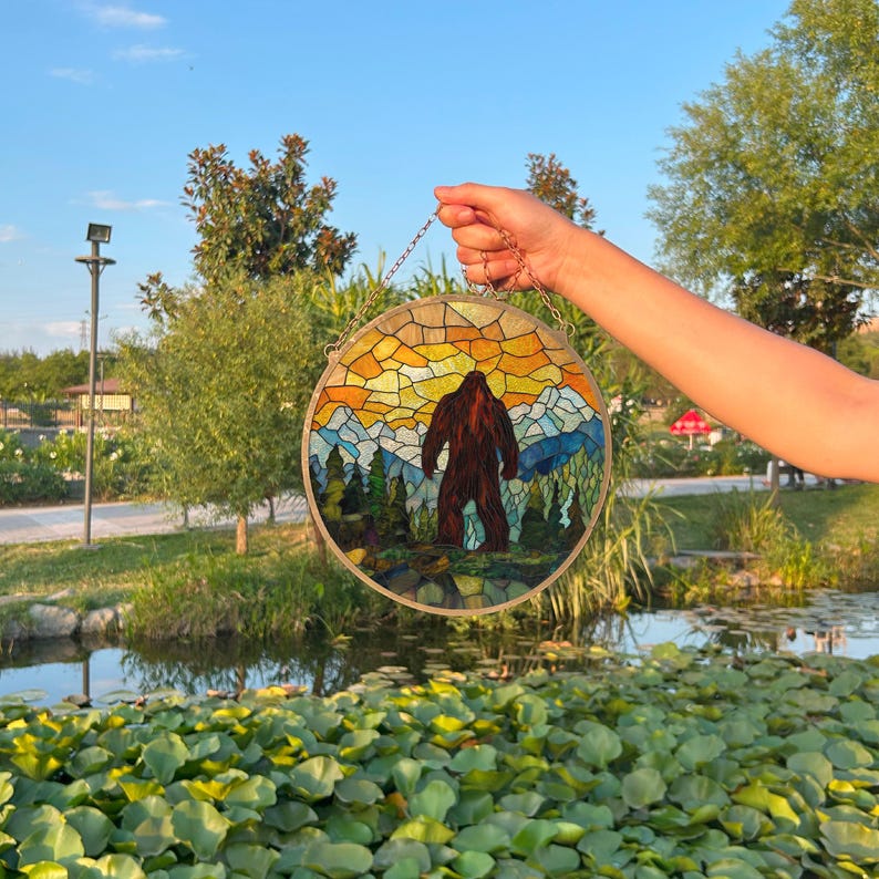 The Sasquatch Stained Glass Suncatcher