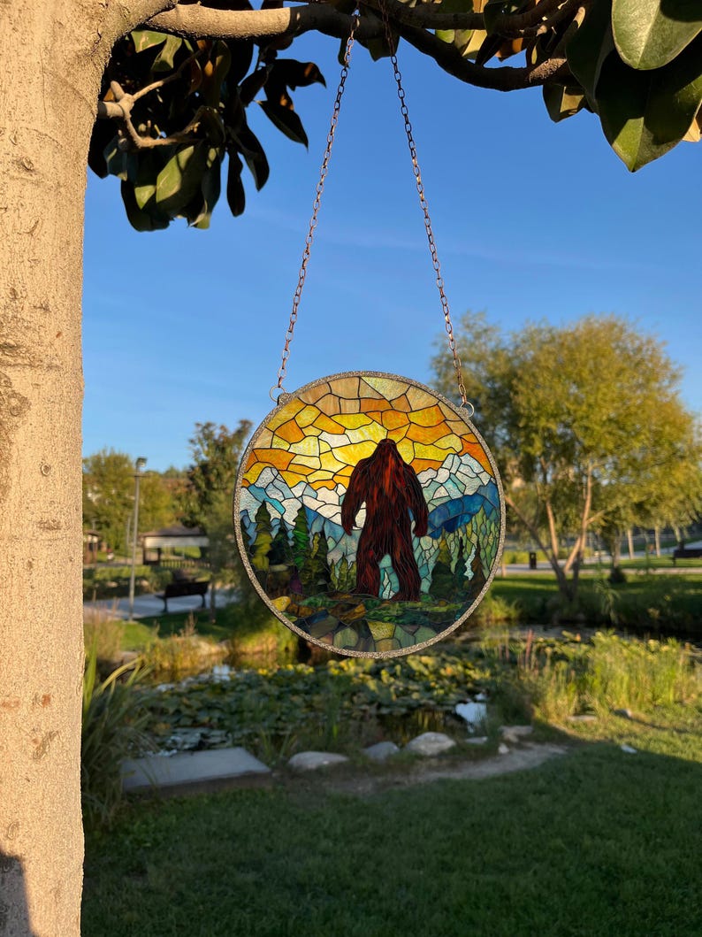 The Sasquatch Stained Glass Suncatcher