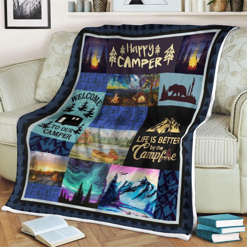 Happy Camper Sherpa Blanket