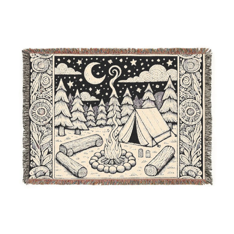 Woven Blanket, Camping Blanket, Campfire Blanket