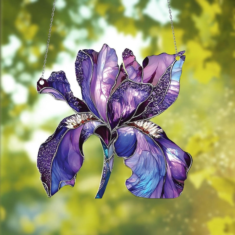 Iris Flower Window Hanging Acrylic