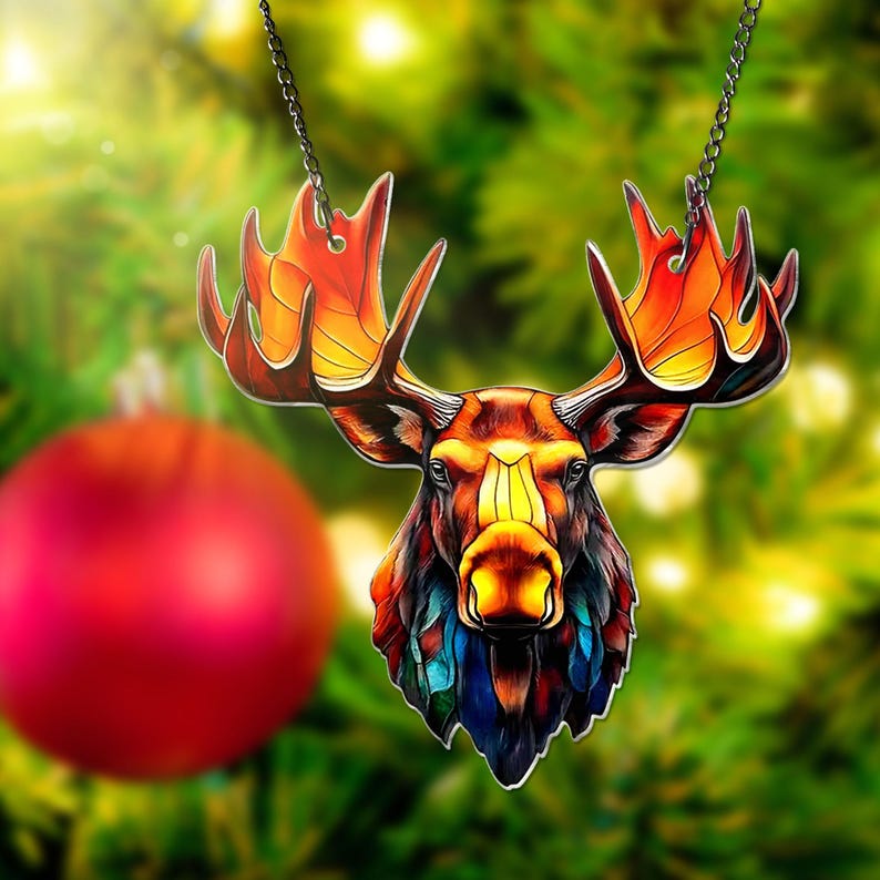 Hunting Moose ACRYLIC Window Hanging