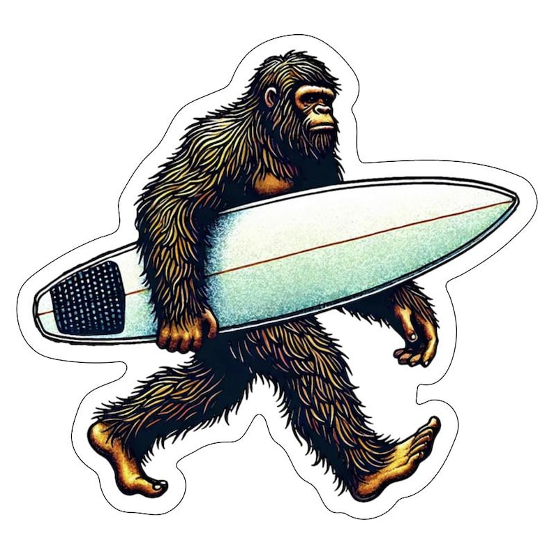 Surfing Bigfoot Stickers