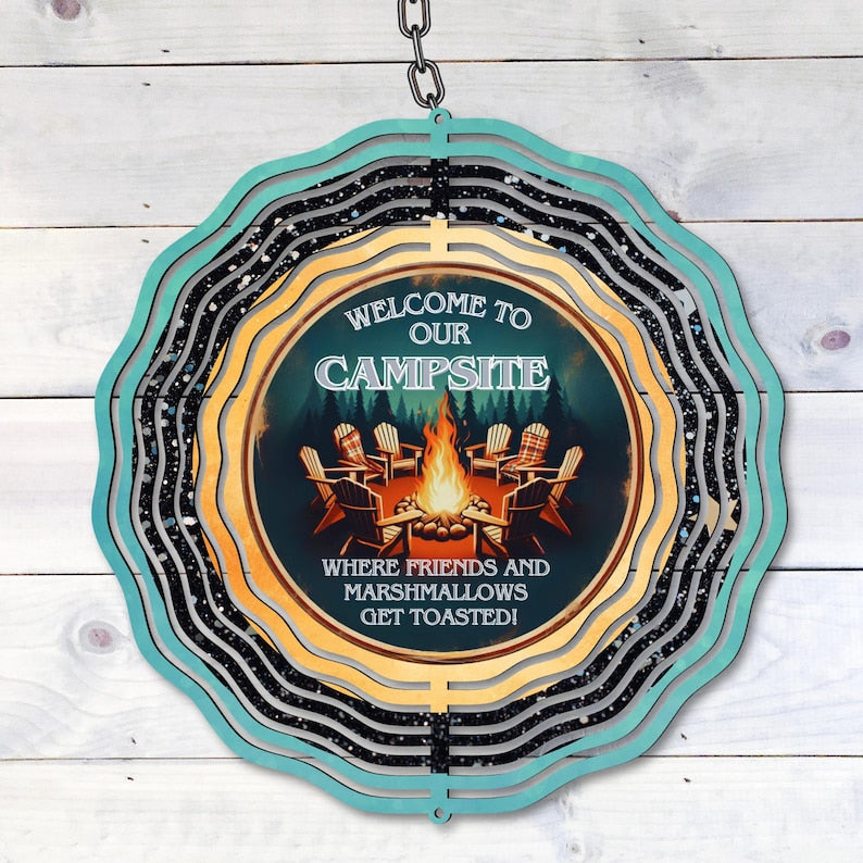 Welcome To Our Campsite Wind Spinner