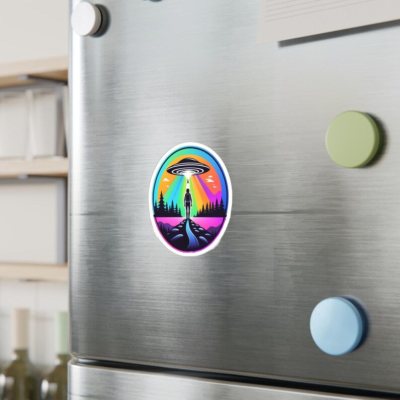 Spaceship Mountain Abduction Sticker
