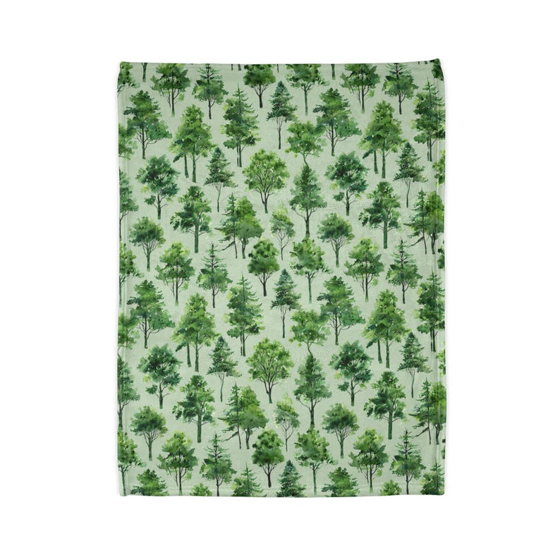 Tree Blanket Forest Green Blanket