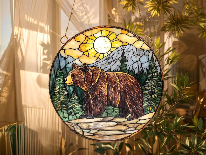 Grizzly 399 Memorial Stained Glass Suncatcher
