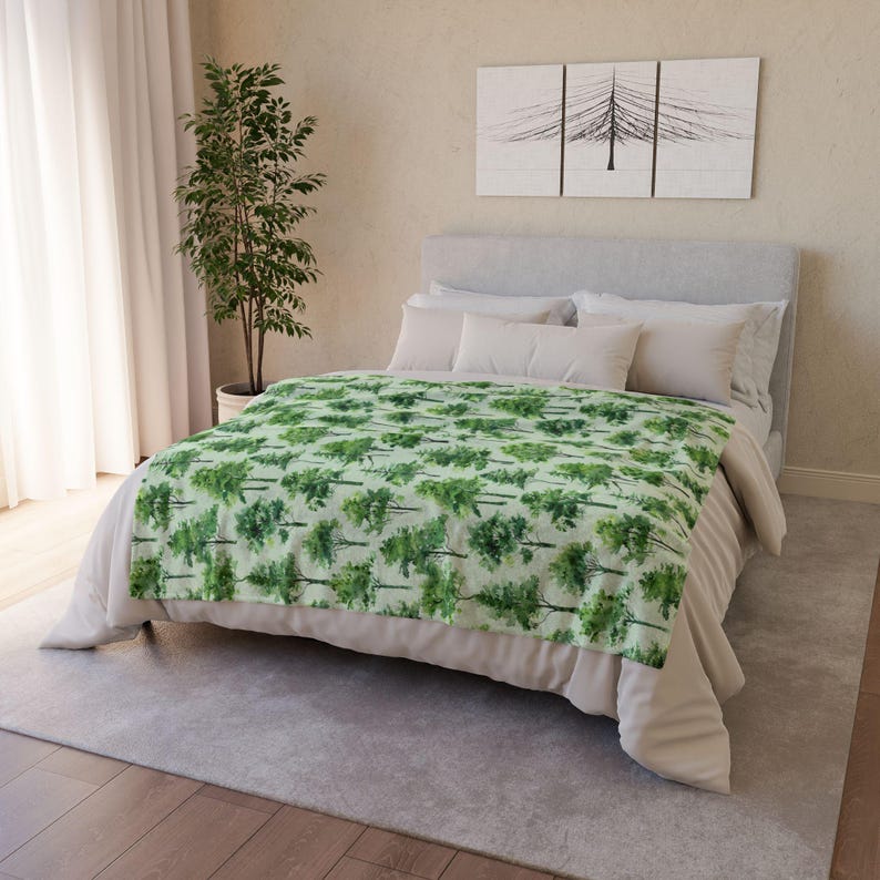 Tree Blanket Forest Green Blanket