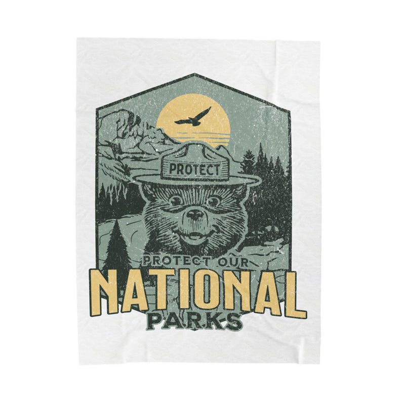 Protect our National Parks Velveteen Plush Blanket