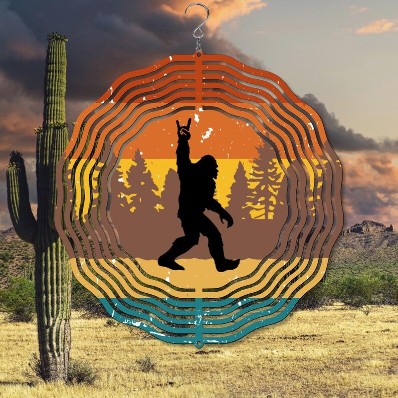 Personalized Bigfoot Camping Wind Spinner