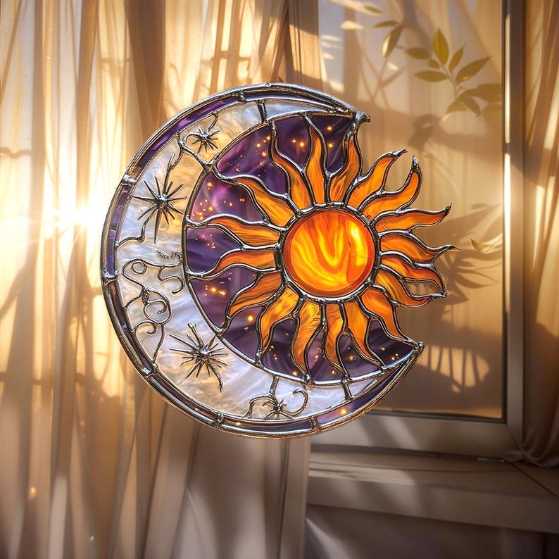 Celestial Sun Moon Suncatcher Acrylic Window