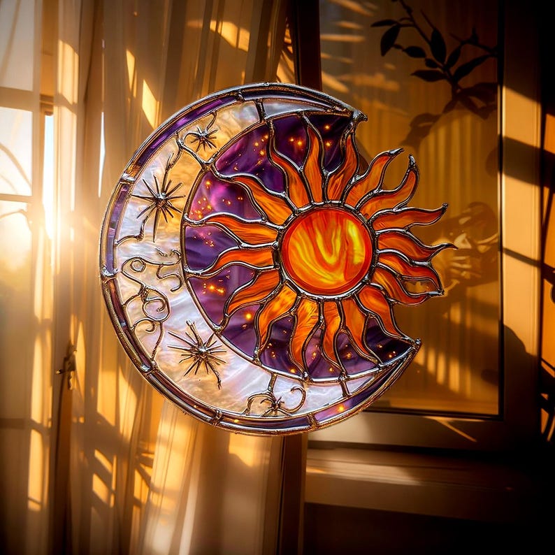 Celestial Sun Moon Suncatcher Acrylic Window