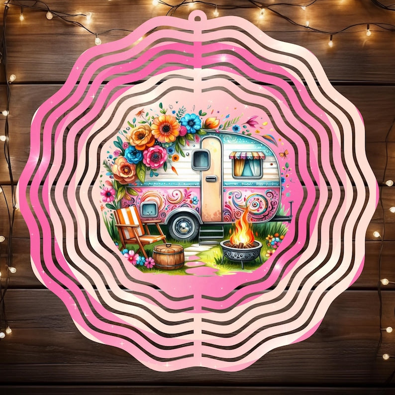 Floral Camper Wind Spinner